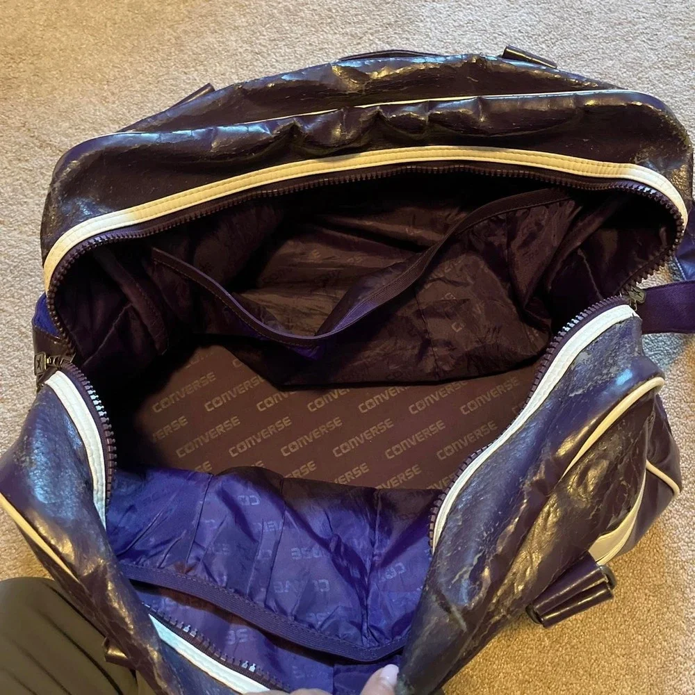 Converse vintage duffel messenger bag old school piping Y2K gym
